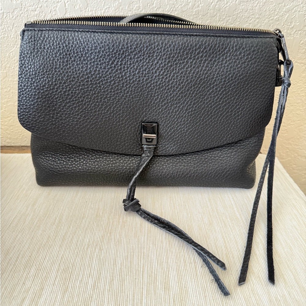 Rebecca Minkoff Black Pebbled Leather Crossbody Bag